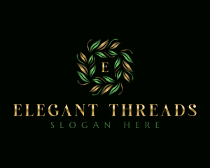 Botanical Leaves Wreath logo design