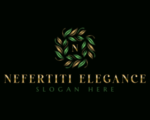 Botanical Leaves Wreath logo design