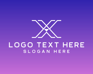 Cyber - Tech AI Letter X logo design