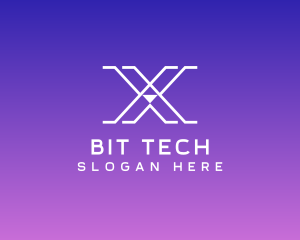 Tech AI Letter X logo design