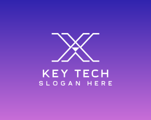 Tech AI Letter X logo design