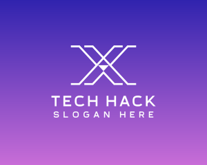 Tech AI Letter X logo design