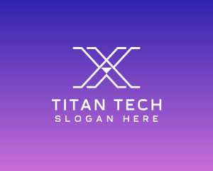 Tech AI Letter X logo design