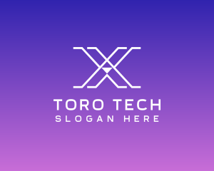 Tech AI Letter X logo design