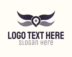 Area - Location Pin Wings logo design