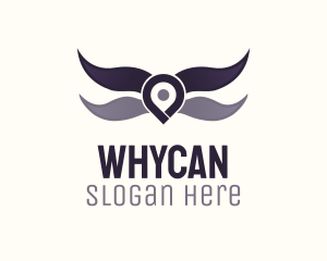 Location Pin Wings Logo