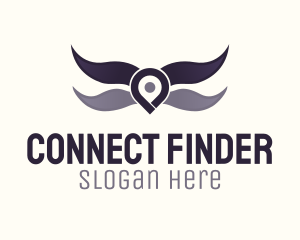 Location Pin Wings logo design