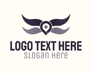 Pin - Location Pin Wings logo design