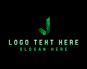 App - Digital Tech Programmer Letter J logo design