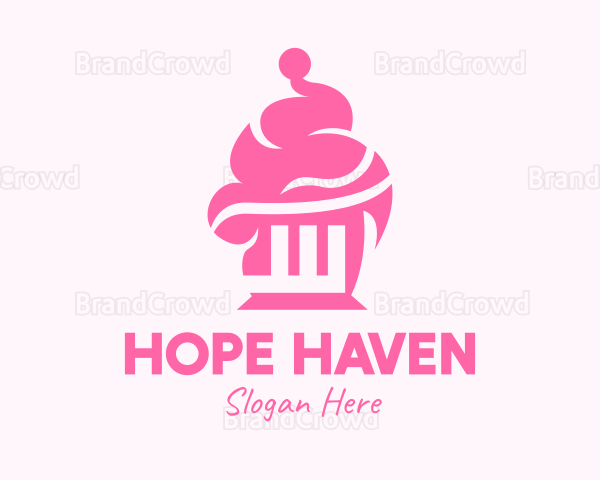 Pink Sweet Cupcake Logo