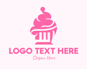 Pastry Chef - Pink Sweet Cupcake logo design