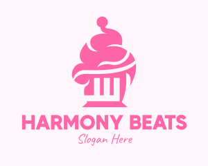 Pink Sweet Cupcake Logo