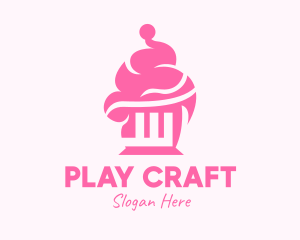 Pink Sweet Cupcake Logo
