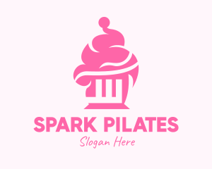 Pink Sweet Cupcake Logo