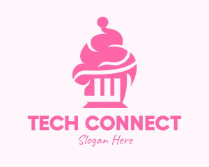 Pastry Shop - Pink Sweet Cupcake logo design