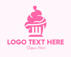 Bakehouse - Pink Sweet Cupcake logo design