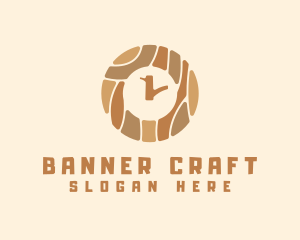 Wood Tree Clock logo design