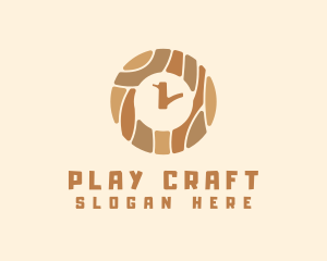 Wood Tree Clock logo design