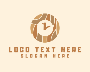 Wood Tree Clock Logo