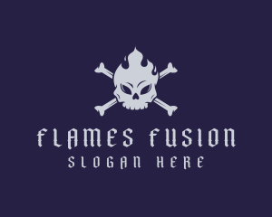 Flaming Skull Tattoo logo design