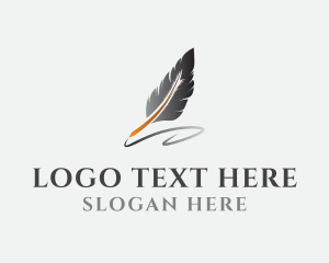 Quill - Feather Author Signature logo design