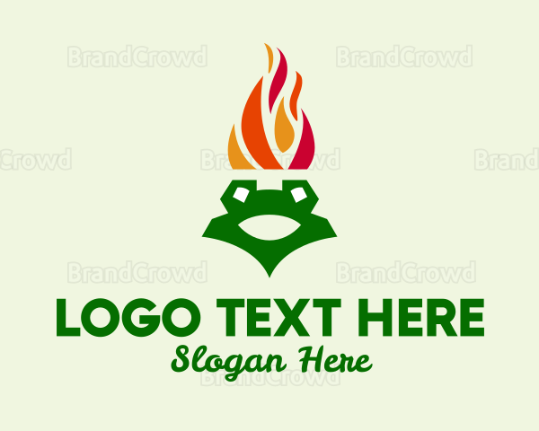 Flame Torch Frog Logo