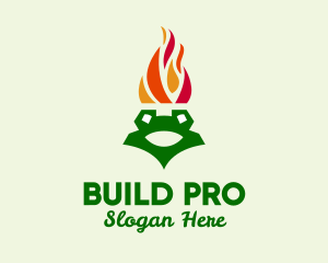 Environment - Flame Torch Frog logo design