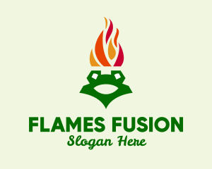 Flames - Flame Torch Frog logo design