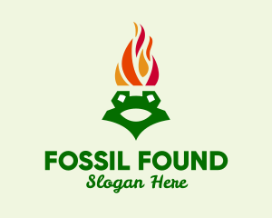 Flame Torch Frog logo design