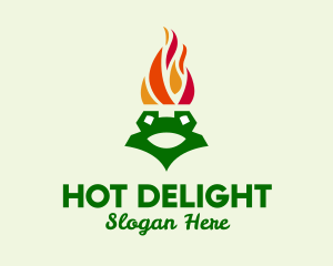 Flame Torch Frog logo design