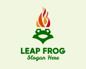 Flame Torch Frog logo design