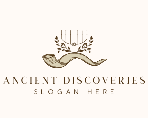 Shofar Horn Candle logo design