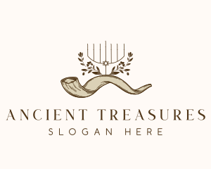 Shofar Horn Candle logo design