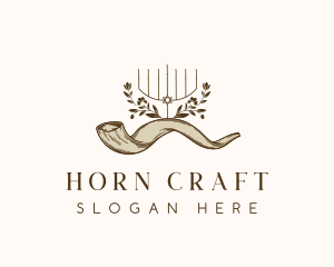 Horn - Shofar Horn Candle logo design