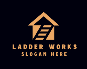 Ladder - Orange House Ladder logo design