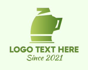 Tea Shop - Green Electric Kettle logo design