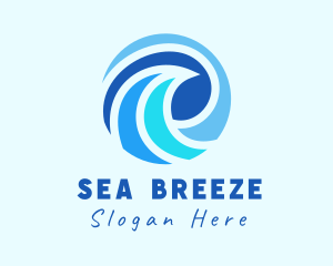 Coastline - Summer Beach Waves logo design