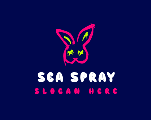 Graffiti Rabbit Spray Paint logo design