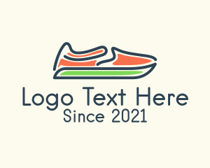 Running Shoes - Slip-on Shoes Footwear logo design