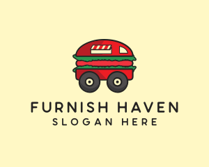 Burger Sandwich Food Truck logo design