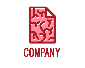 Education - Red Brain Document logo design