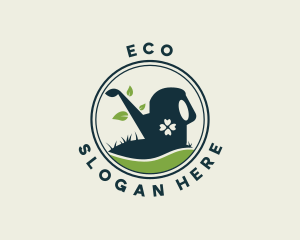 Watering Can Gardening Lawn Logo