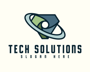 Solutions - Digital Security Shield logo design