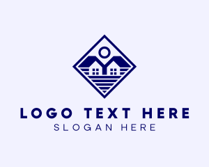 House And Lot - Real Estate House Roofing logo design
