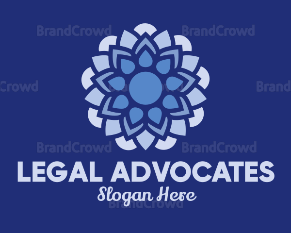 Blue Floral Decoration Logo
