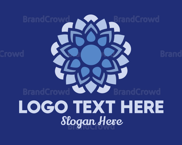 Blue Floral Decoration Logo