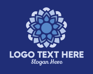 Floristic - Blue Floral Decoration logo design