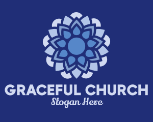 Blue Floral Decoration  Logo