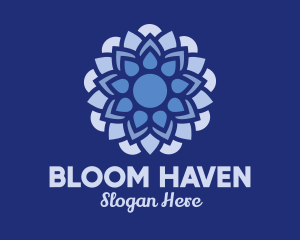 Blue Floral Decoration  logo design