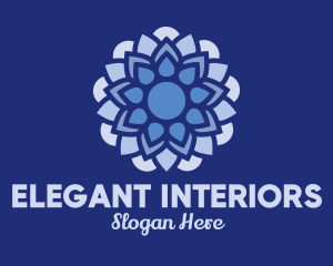 Blue Floral Decoration  logo design